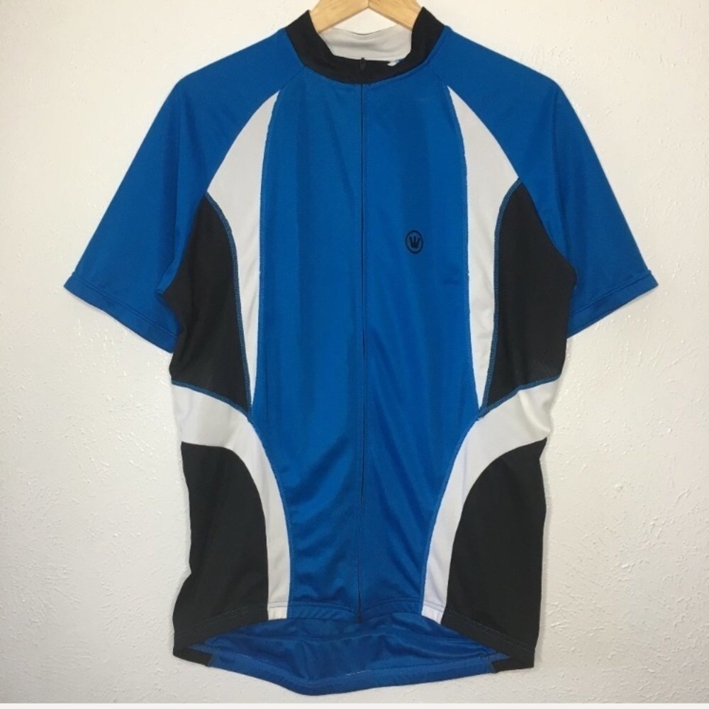 CANARI Cycling Jersey Athletic Top Blue White lightweight - XLARGE